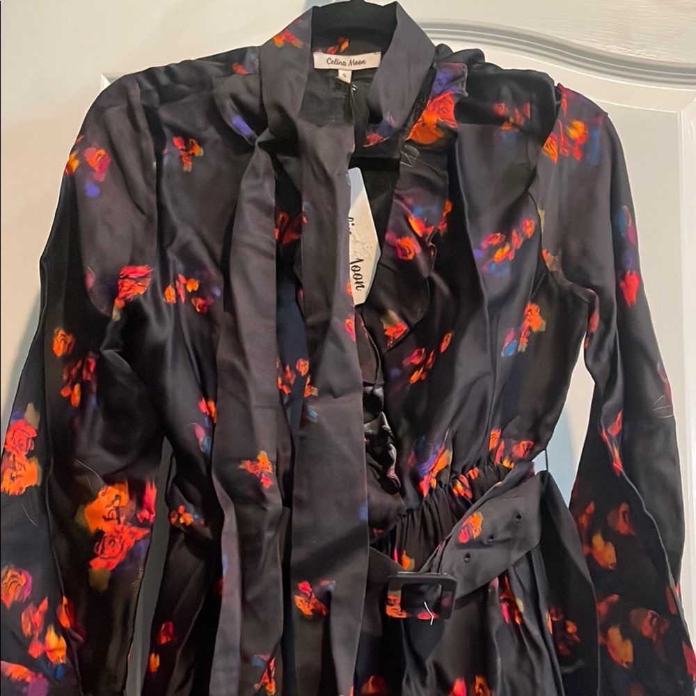 Celina Moon satin dress size small🌺🌚
